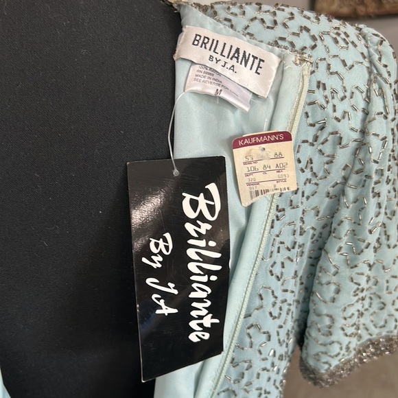 New With Tags Light‎ Blue Brillante by JA Formal Beaded Long Dress. Size M - Picture 8 of 13